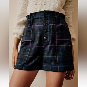 NWT Sezane Ellis Short in Swedish Check Pattern, French Size 36 (US Size 4)